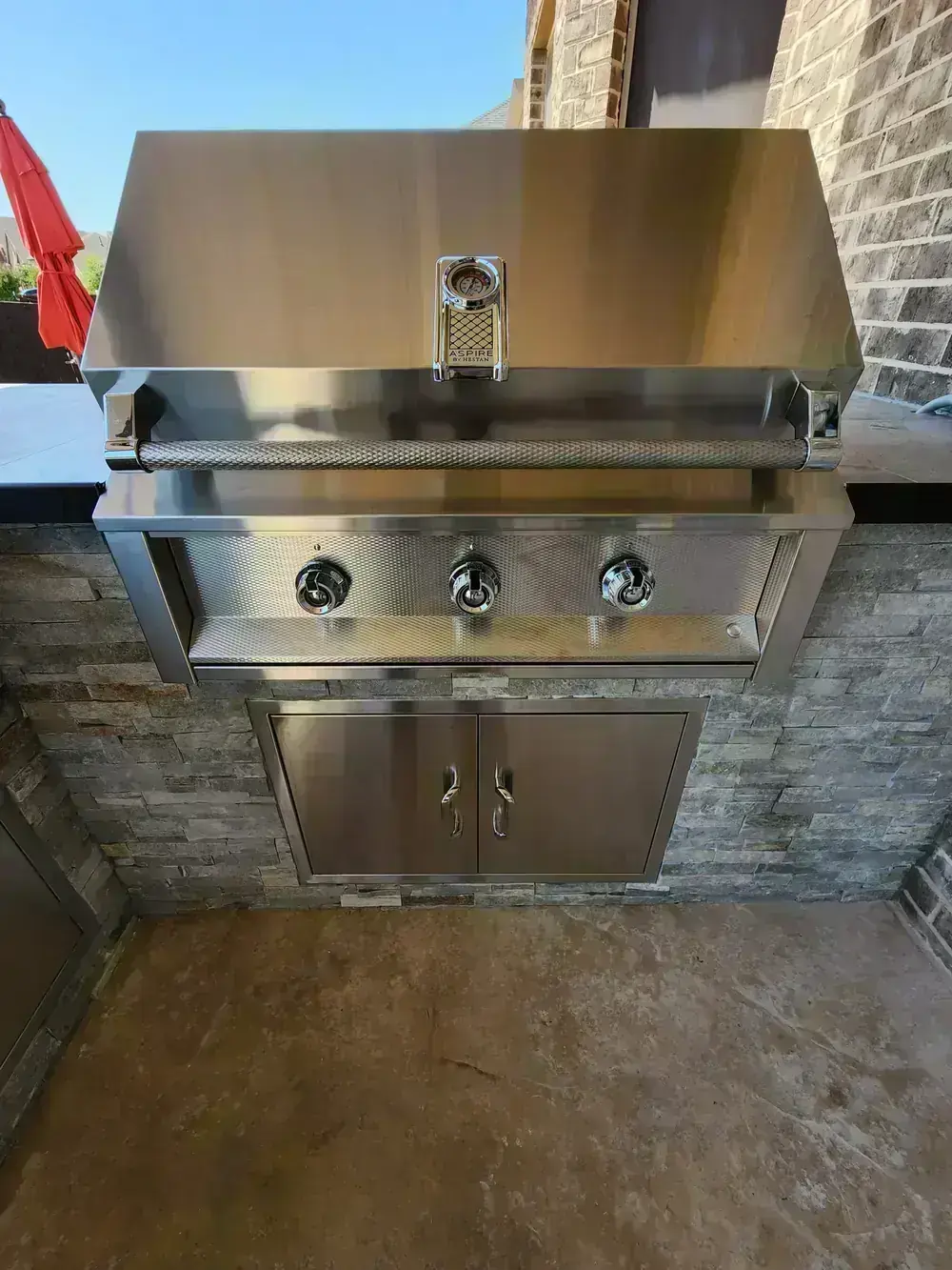 Built-In Grill and Stone Counter by BNB Concepts