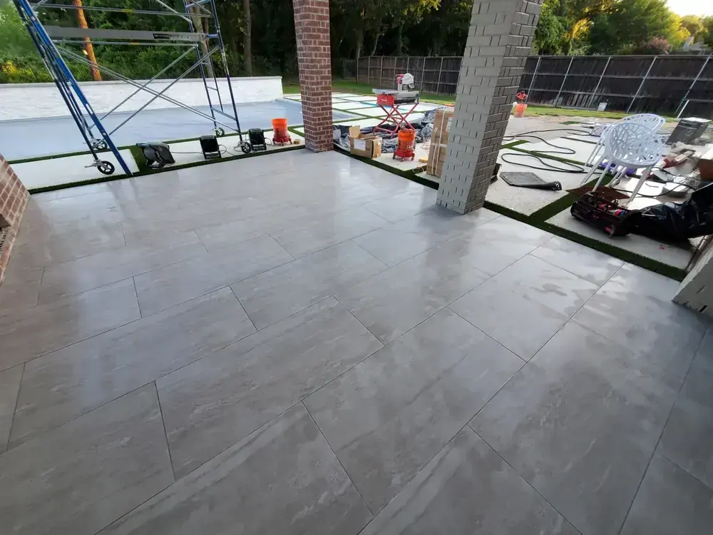 Large-Format Tile Patio by BNB Concepts