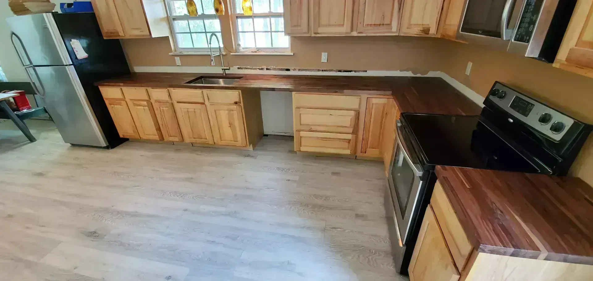 Hickory and Butcher Block Kitchen by BNB Concepts